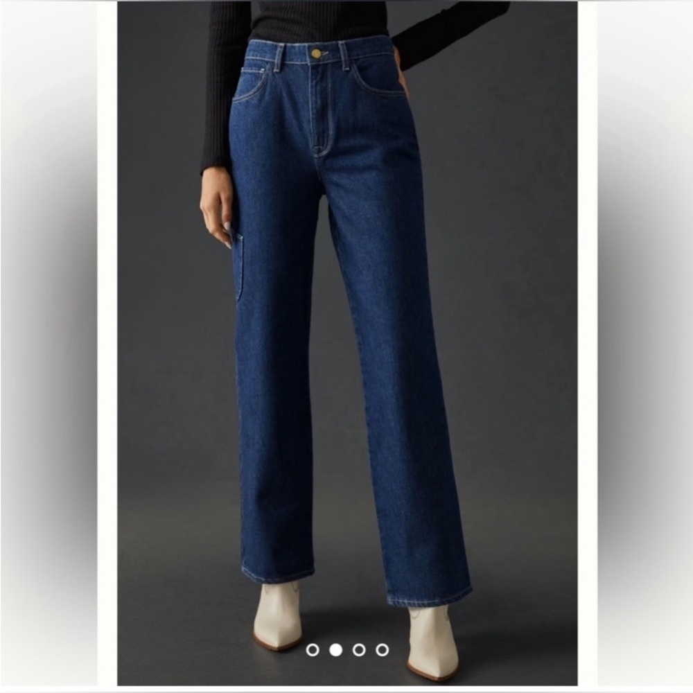 New! Anthropologie Triarchy Ms. Kileo High-Rise Baggy Cargo Jeans